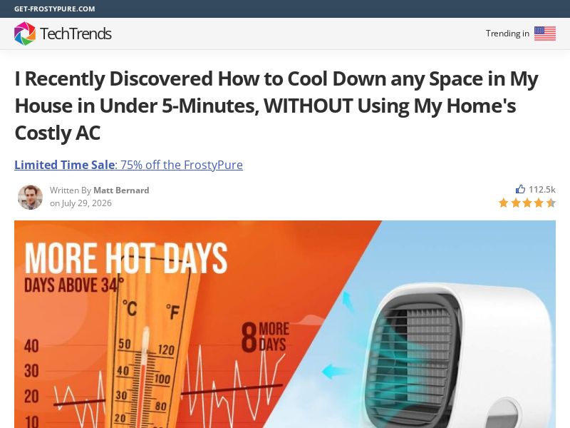 FrostyPure Mini Portable Cooler - Advertorial [US,UK,AU,CA] (Social,Banner,Native,Push,SEO,Search,Brand Bidding) - CPA