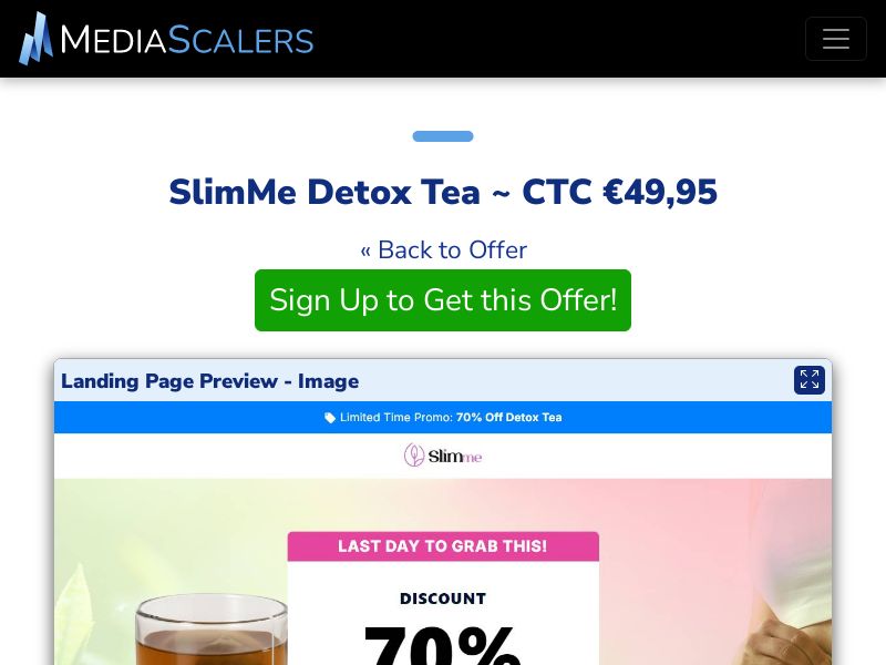 SlimMe Detox Tea ~ CTC €49,95 {+Advertorial, DTC} (Event Tracking) [IE]