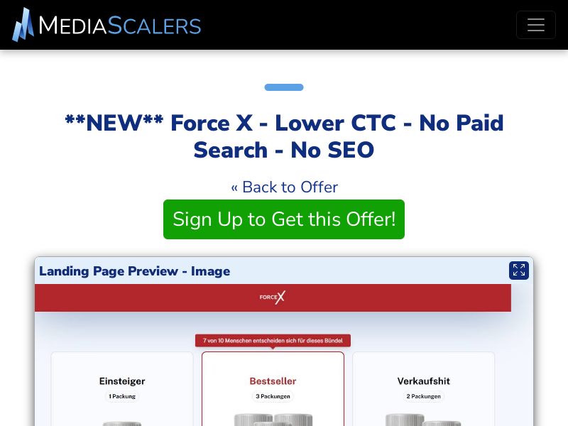Force X - Lower CTC - No Paid Search - No SEO {+DTC} [AT]