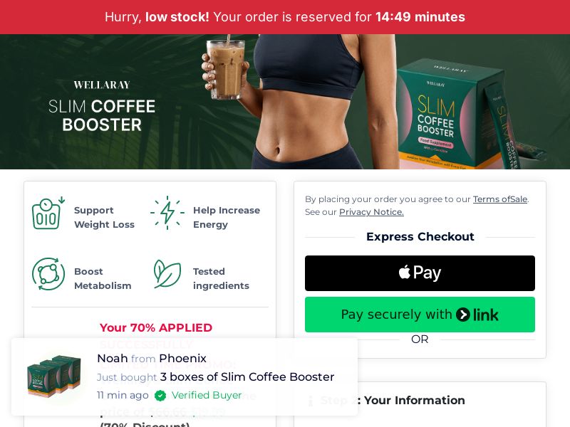 Wellaray Slim Coffee Booster SS - US/INTL (No Brand Bidding)