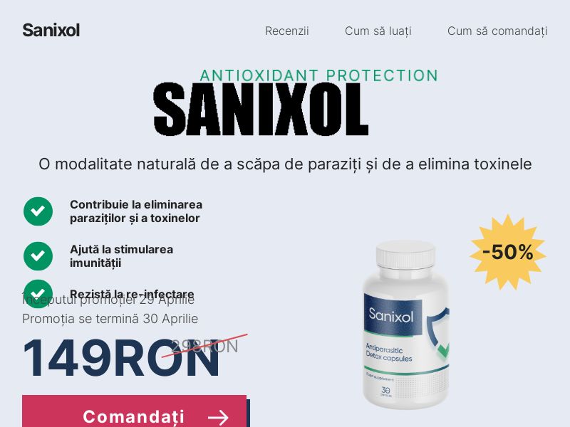 Sanixol n30 149 RON - ANTI-PARASITE PRODUCT HOLD