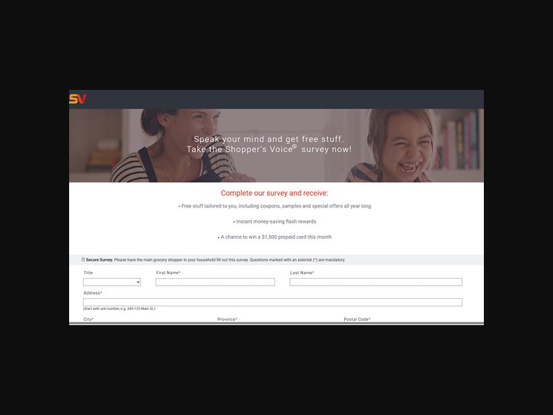 Shopper's Voice - Consumer Surveys - CPL (US,CA)