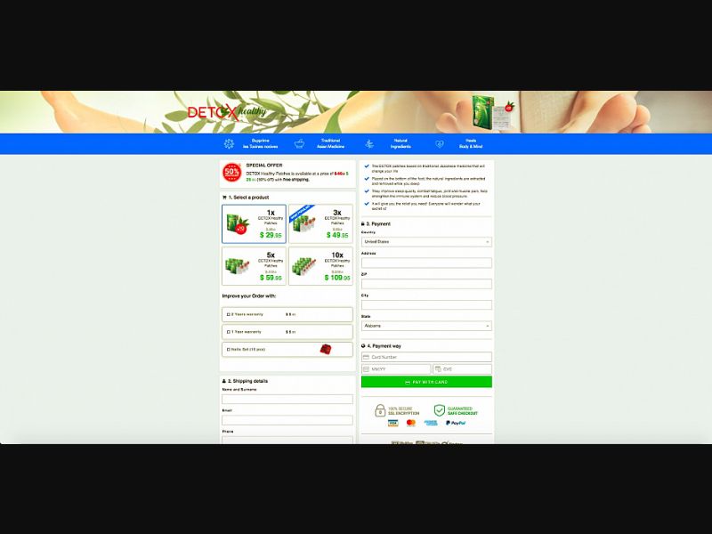 [WEB+MOB] Detox Healthy Patches /International (112 GEOs) CPS *FB/TikTok/Google/Taboola Pixel*