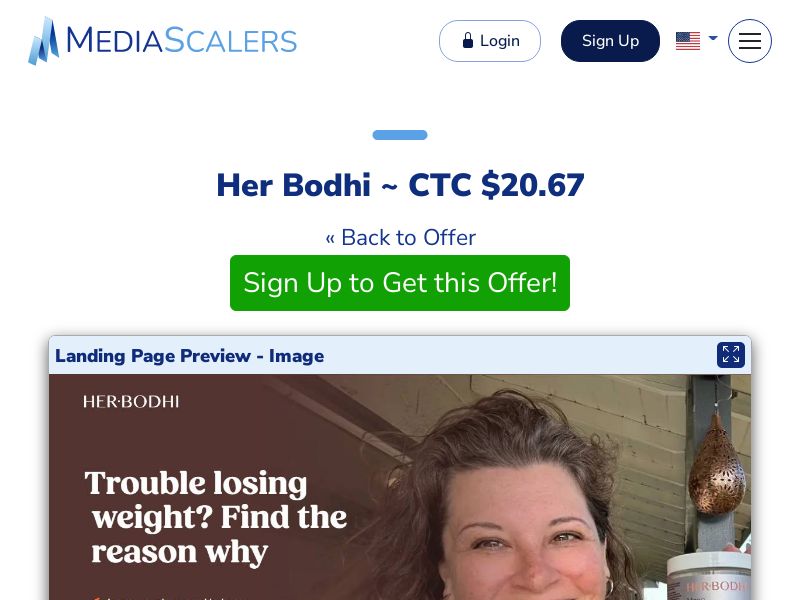 Her Bodhi ~ CTC $20.67 {+Advertorial, DTC, Quiz} (Event Tracking) [US]
