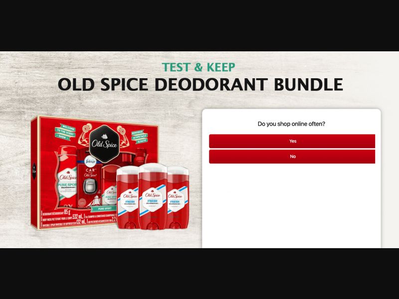 NZ - Quiztionnaire - Old Spice (Test+Keep) - (CPL)