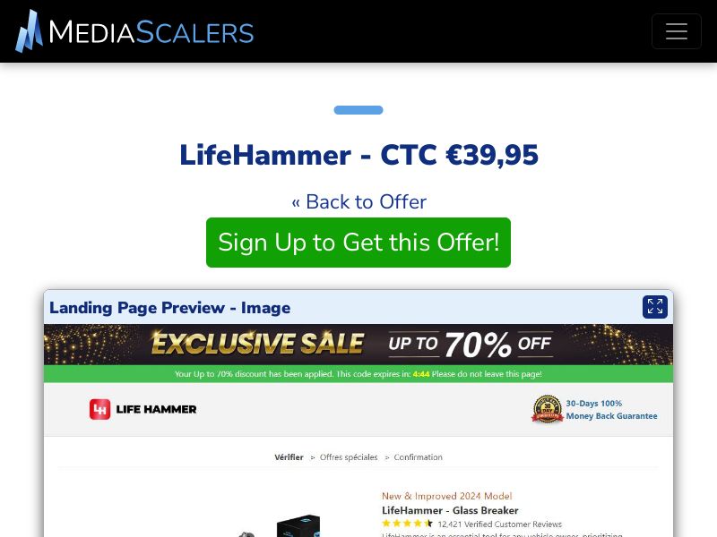 LifeHammer - CTC €39,95 {+DTC} (Event Tracking) [FR]