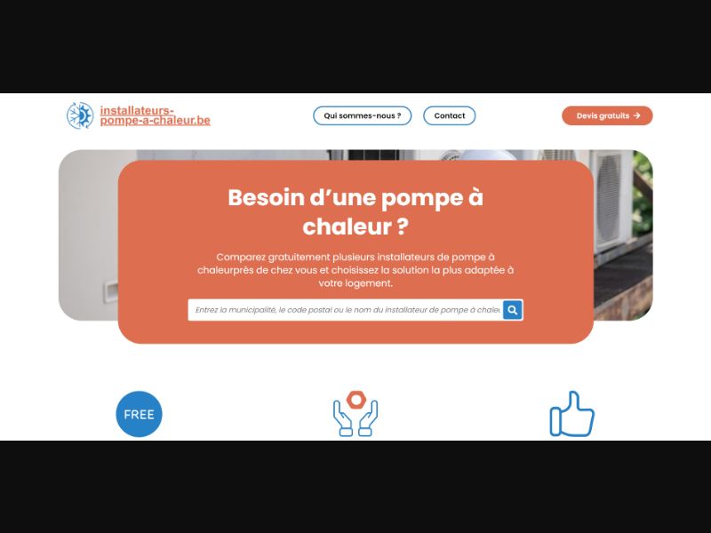 [WEB+MOB] Installateurs-Pompe-A-Chaleur – Heat Pump /BE(FR) SOI [Approval Required]