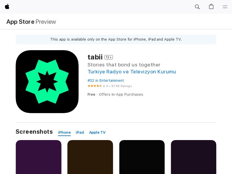 Tabii - iOS - TR 
