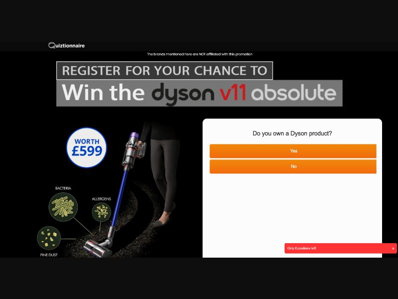UK - Quiztionnaire - Dyson v11 - (CPL)