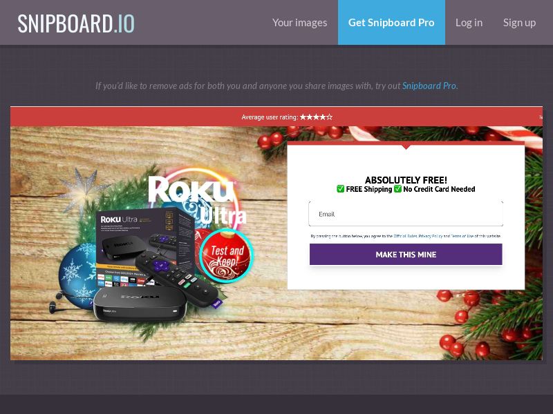 ForYouPromo - Test & Keep the $100 Roku Ultra Christmas US - SOI *PREFILL*