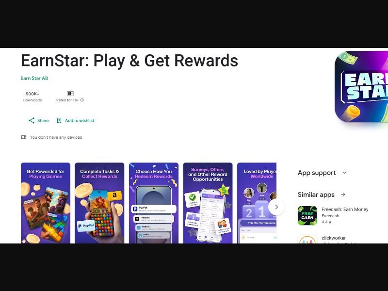 [MOB] EarnStar: Play & Earn Money /International CPL [Android]