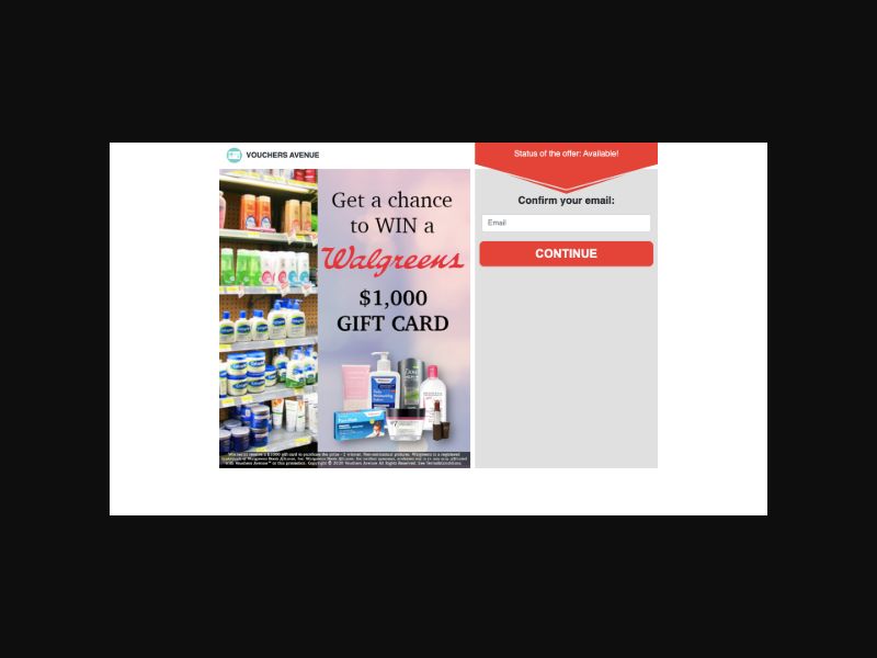 VouchersAvenue $1000 Walgreens Gift Card (US) SOI