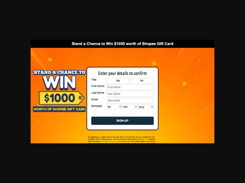 Win a $1000 Shopee Voucher - SOI (SG)