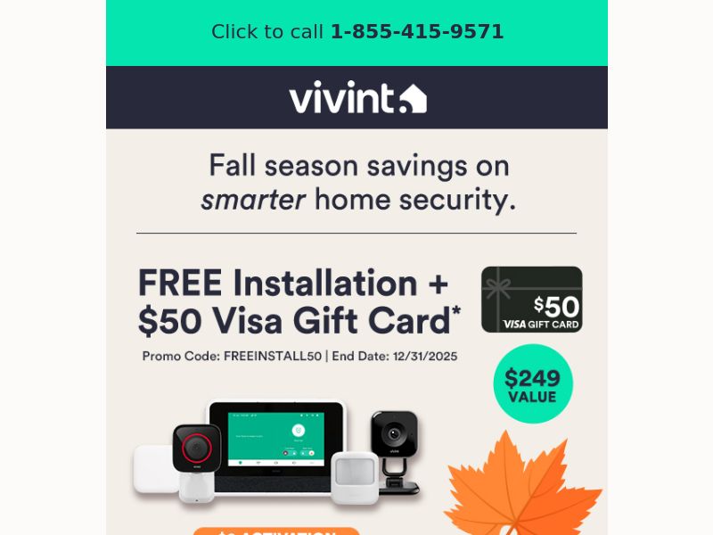 Vivint Free Install + $50 Gift Card - CPL | US