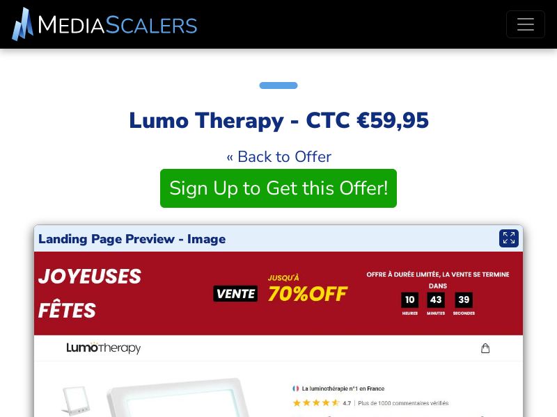 Lumo Therapy - CTC €59,95 {+DTC, Alt-Landers} (Event Tracking) [FR]