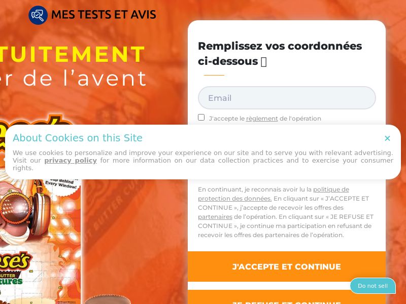 Mes Tests et Avis - Reese's Advent Calendars FR - SOI *PREFILL*