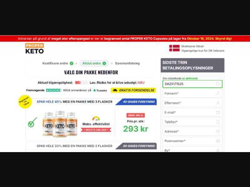 [WEB+MOB] Proper Keto Capsules (Checkout page) /DK CPS *FB Pixel* [Approval Required]