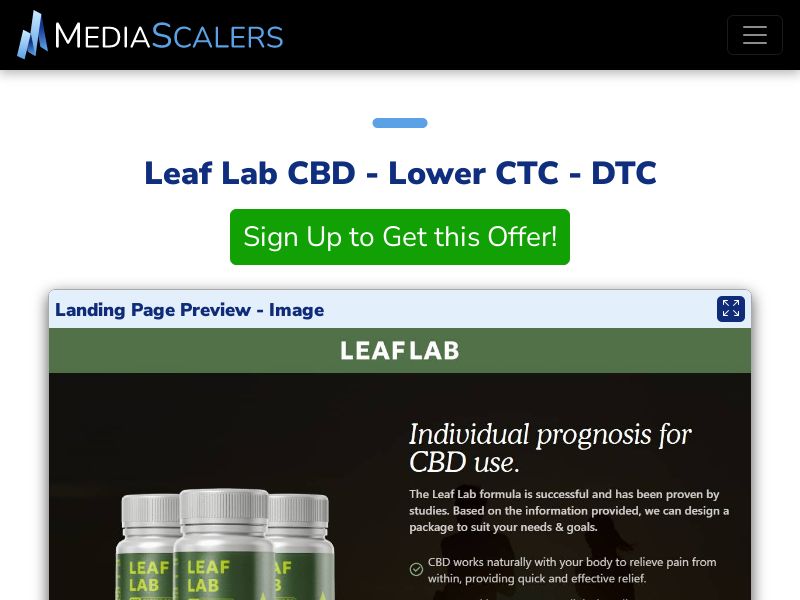 Leaf Lab CBD - Lower CTC - DTC (Event Tracking) [UK]