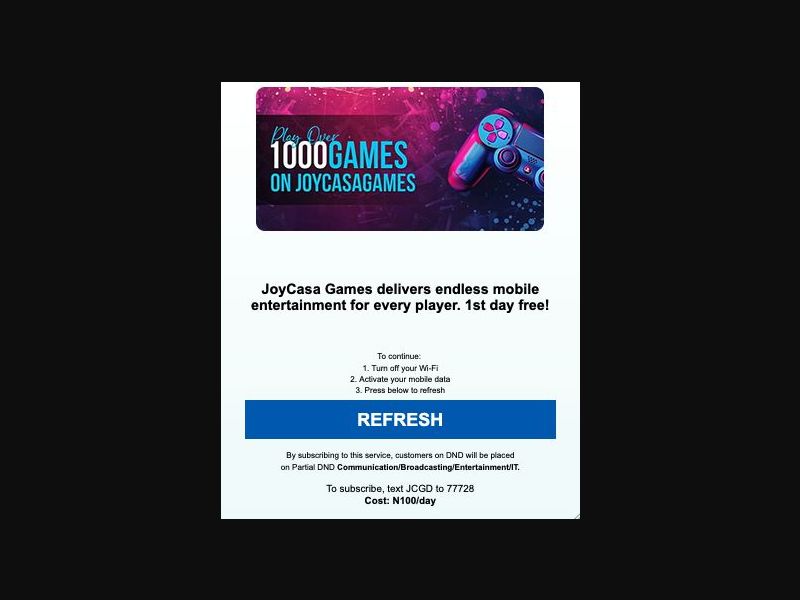 38571 - NG - [MOB] - Joy Casa Games - Airtel - 2 Click