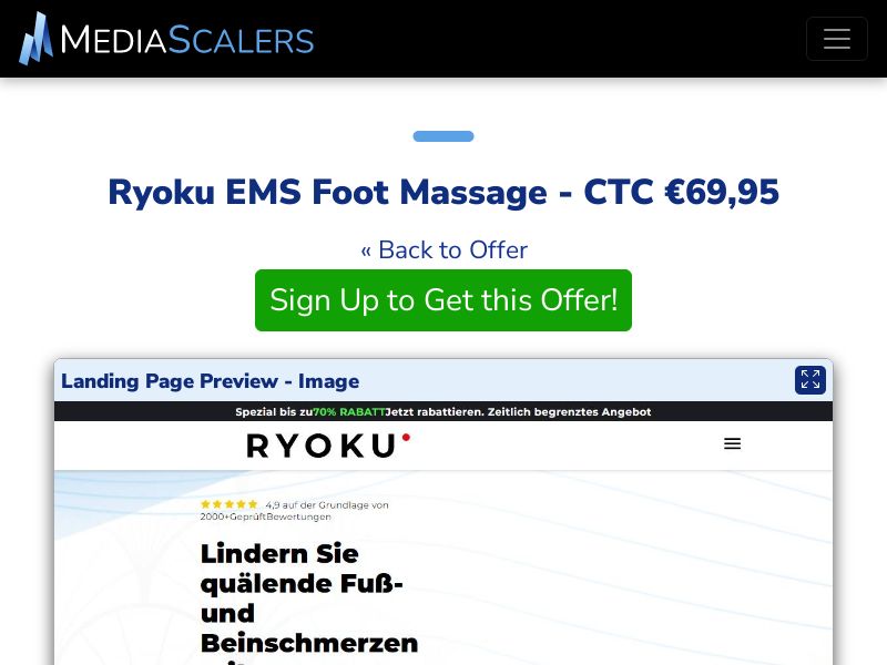 Ryoku EMS Foot Massage - CTC €69,95 {+DTC, Alt-Landers} (Event Tracking) [DE, AT]