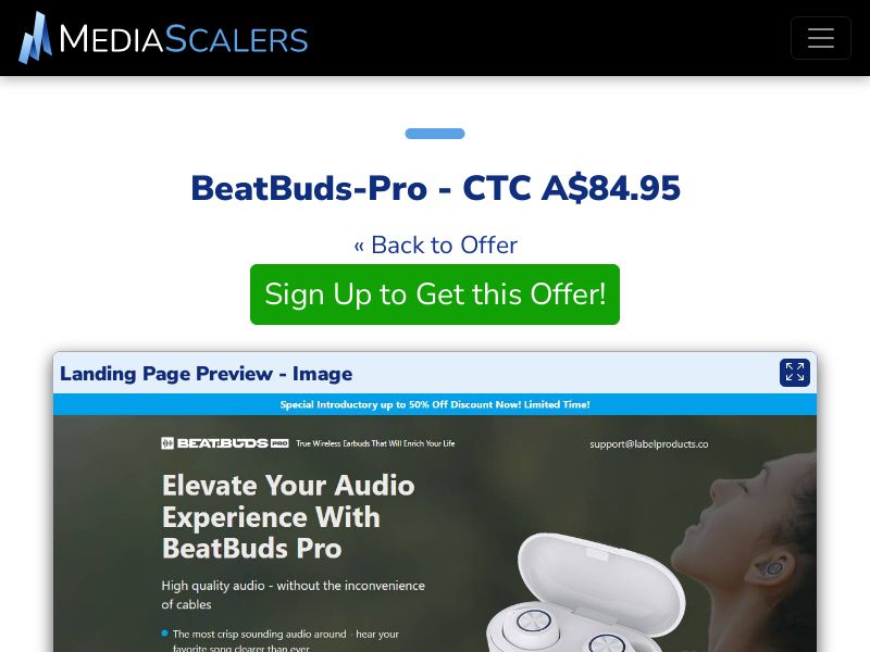 BeatBuds-Pro - CTC A$84.95 {+DTC, Alt-Landers} (Event Tracking) [AU]