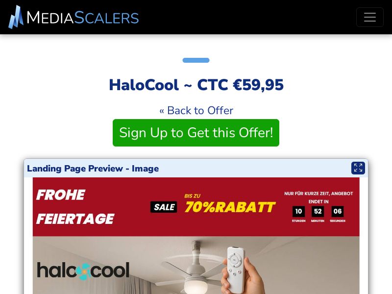 HaloCool ~ CTC €59,95 {+Advertorial, DTC, Alt-Landers} (Event Tracking) [DE, AT]
