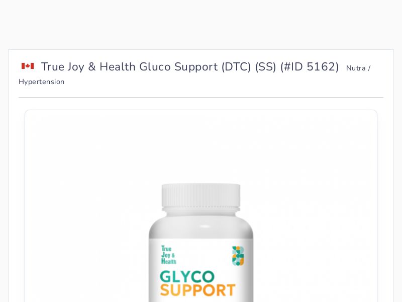 True Joy & Health Gluco Support (DTC) (SS)
