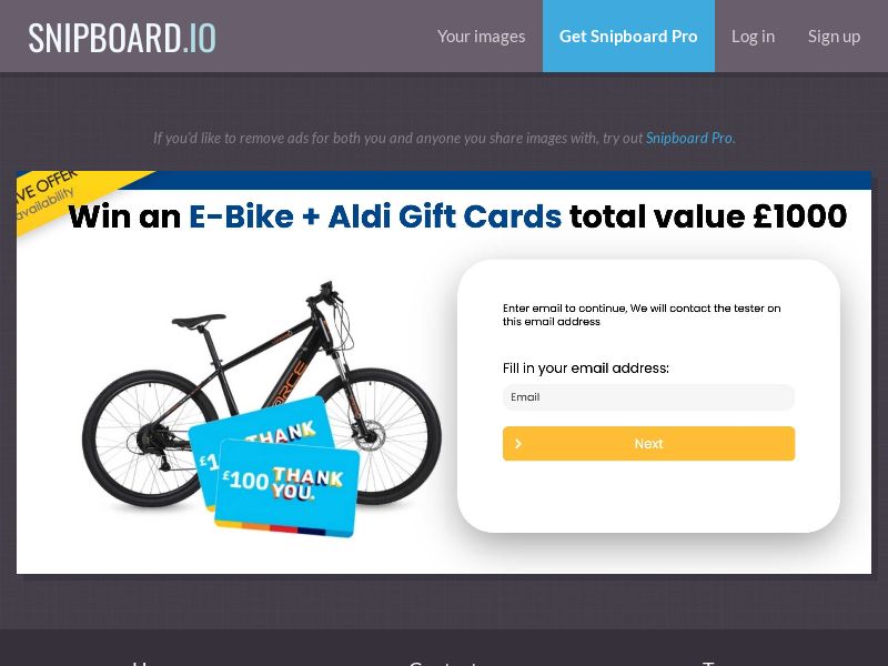 YouSweeps - e-Bike + Aldi UK - SOI