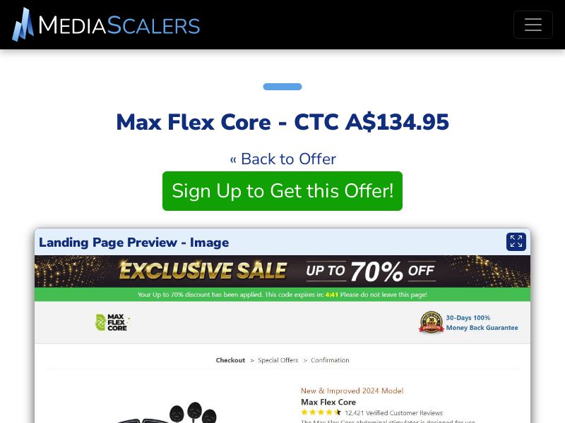 Max Flex Core - CTC A$134.95 {+DTC} (Event Tracking) [AU]