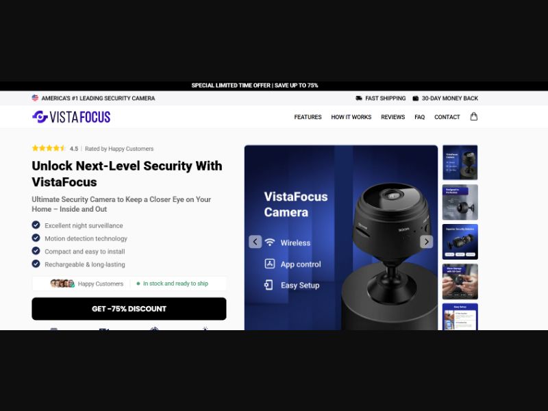 [WEB+MOB] Mini Wifi Camera - VistaFocus - CTC $39.99 /US CPS