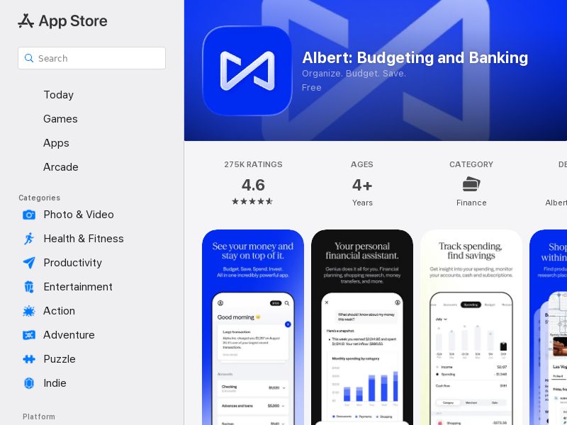 Albert: Budgeting and Banking - US - (iOS)