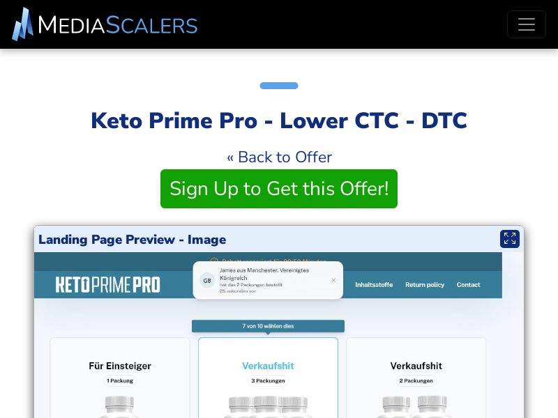 Keto Prime Pro - Lower CTC - DTC (Event Tracking) [DE, AT]