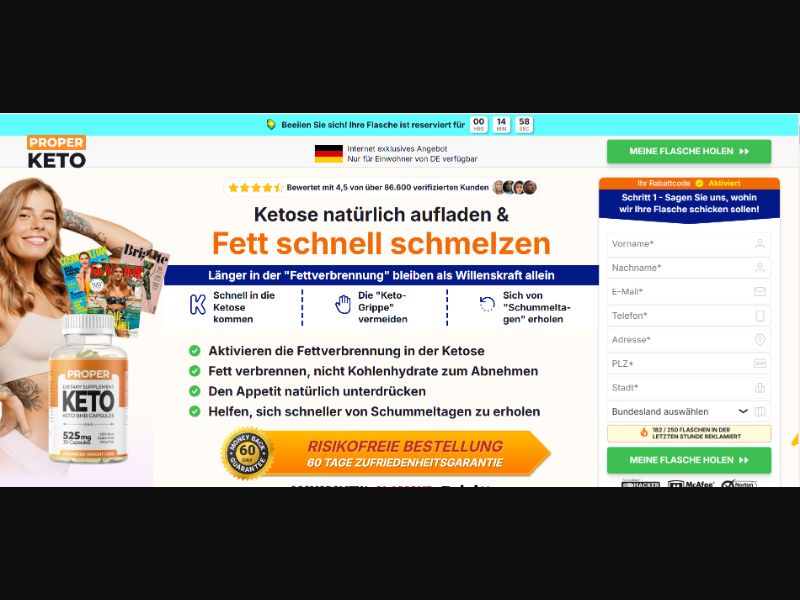 [WEB+MOB] Proper Keto Capsules (Checkout) /DE CPS *FB Pixel* [Approval Required]