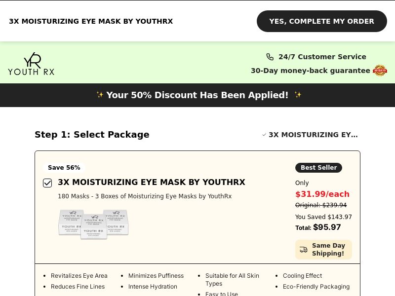YouthRx Moisturizing Eye Mask- -EN-US/CA- High AOV Performance