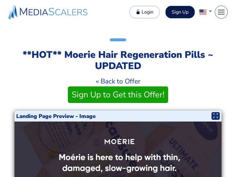Moerie Hair Regeneration Pills ~ UPDATED {+Advertorial, DTC, Alt-Landers, Quiz} (Event Tracking) [US]