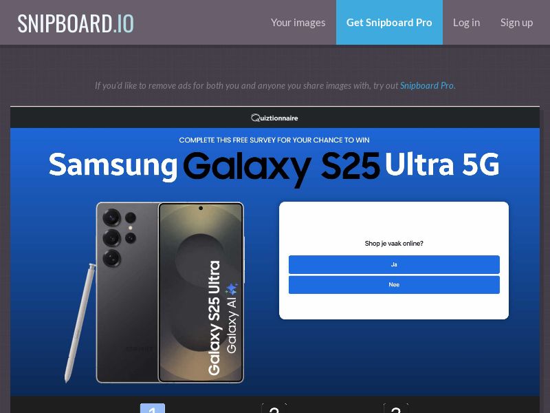Quiztionnaire - Samsung €1000 S25 NL - SOI
