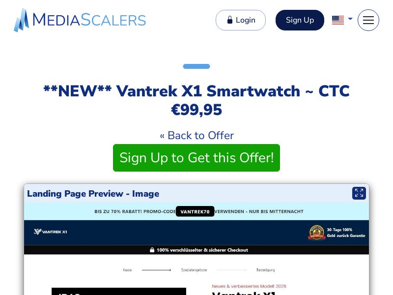 Vantrek X1 Smartwatch ~ CTC €99,95 {+DTC, Alt-Landers} (Event Tracking) [DE, AT]