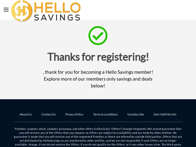 HelloSavings Coupons - CPL - SOI - US - Incent Allowed