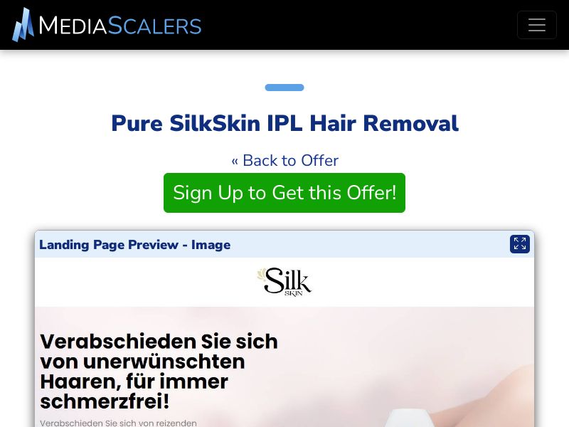 Pure SilkSkin IPL Hair Removal {+Advertorial, DTC, Alt-Landers} (Event Tracking) [DE, AT]