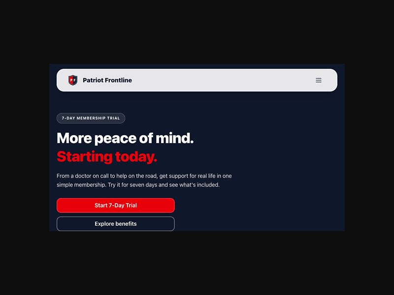 Patriot Frontline - Defense & Wellness Membership - Free Trial (US)