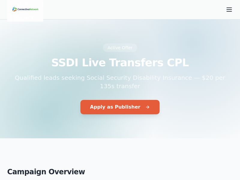 SSDI Live Transfers CPL (Pay Per Call)