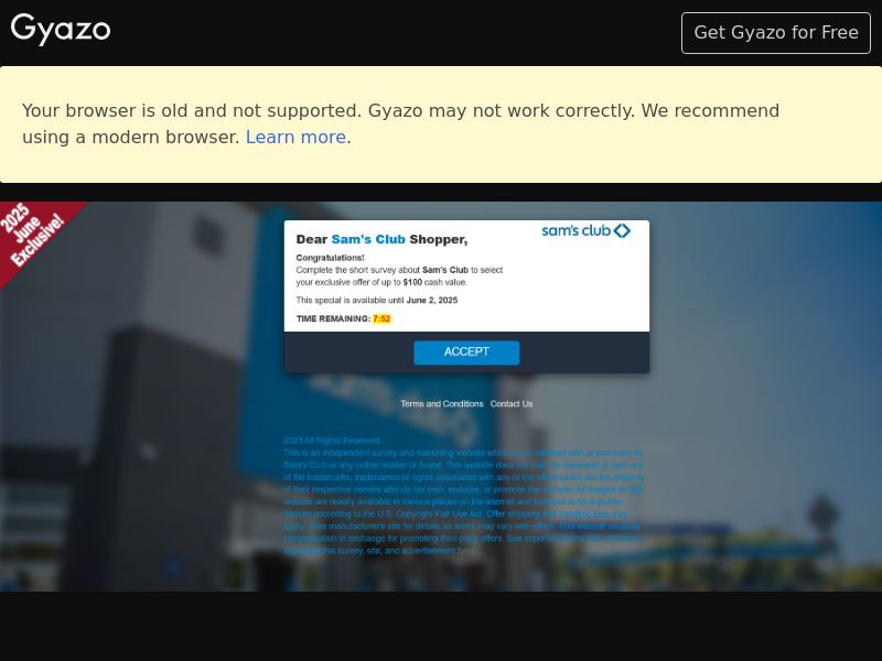 US - Sam's club short survey (samscbshort)-CC submit-Revshare