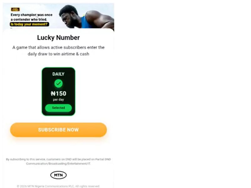 NG MTN Lucky Number Daily (NMM) - EVINA MTN