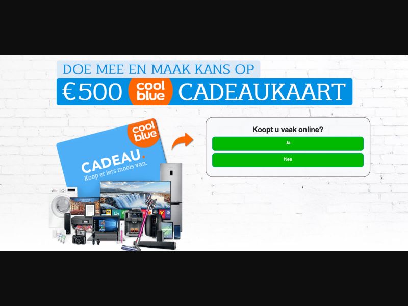 NL - Quiztionnaire - Cool Blue Giftcard $500 - (CPL)