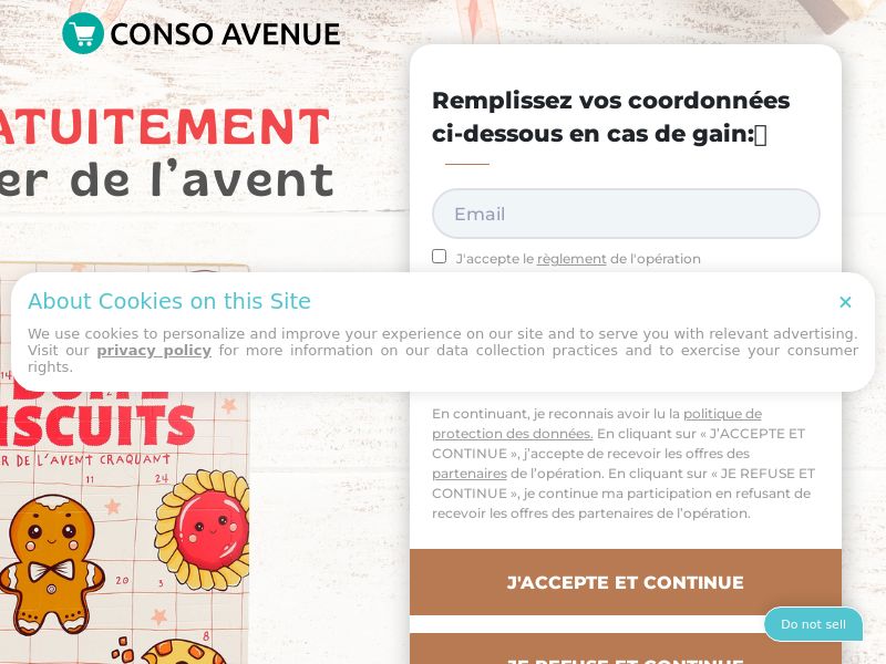 Conso Avenue - Biscuits Advent Calendars FR - SOI *PREFILL*