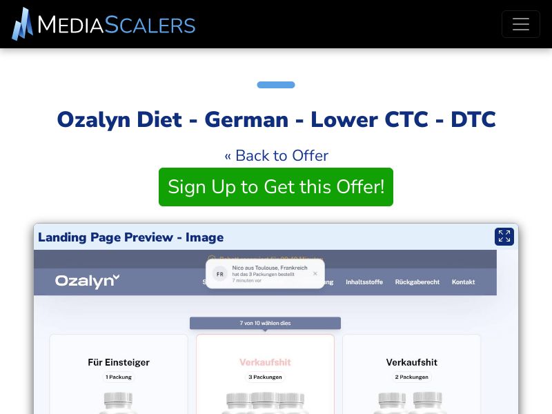 Ozalyn Diet - German - Lower CTC - DTC (Event Tracking) [CH]