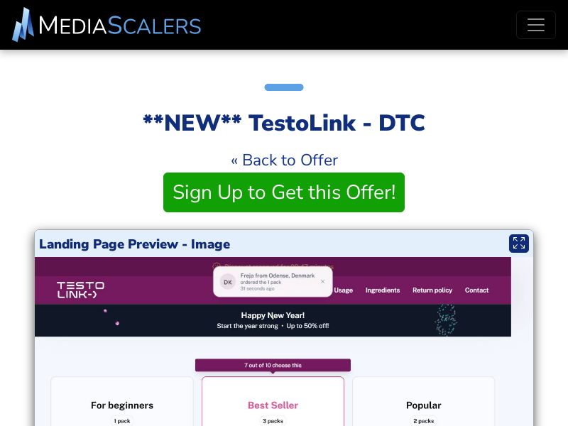TestoLink - DTC (Event Tracking) [UK]