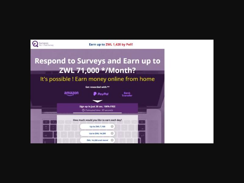 Surveoo - Earn with Surveys - SOI (ZW)