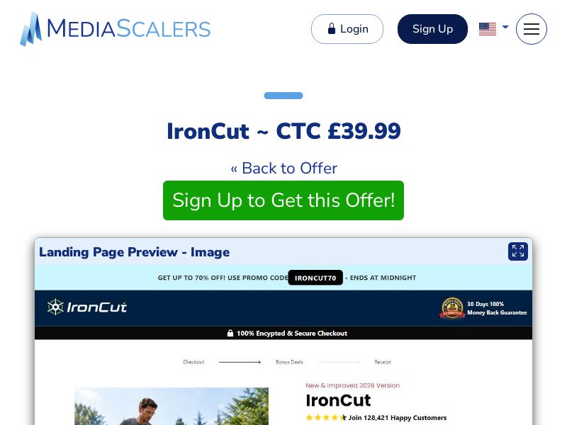 IronCut ~ CTC £39.99 (Event Tracking) [UK]