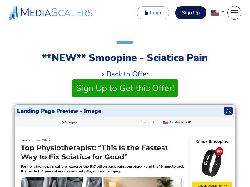 Smoopine - Sciatica Pain {+Advertorial, DTC, Alt-Landers} [US, DE, CA, AU, UK, IL, ZA, +102 More]